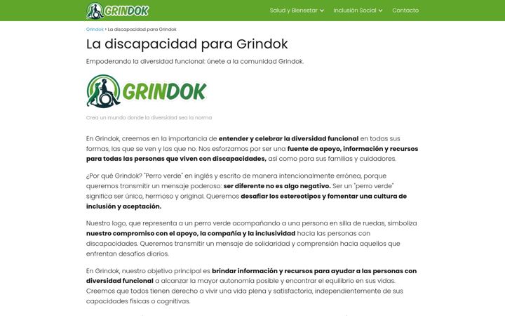 Captura de ecrã de grindok.com