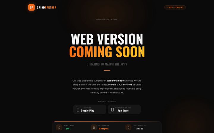 Captura de ecrã de grindpartner.com