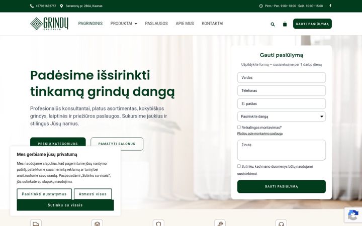 Screenshot of grindugalerija.lt