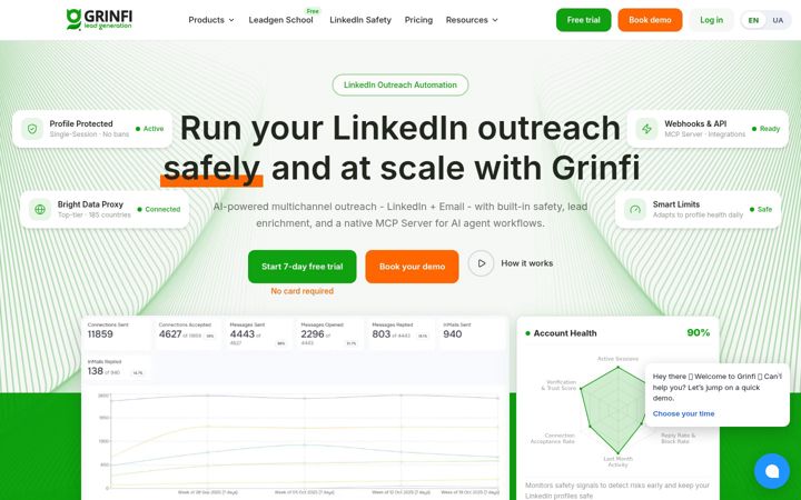 Screenshot of grinfi.io