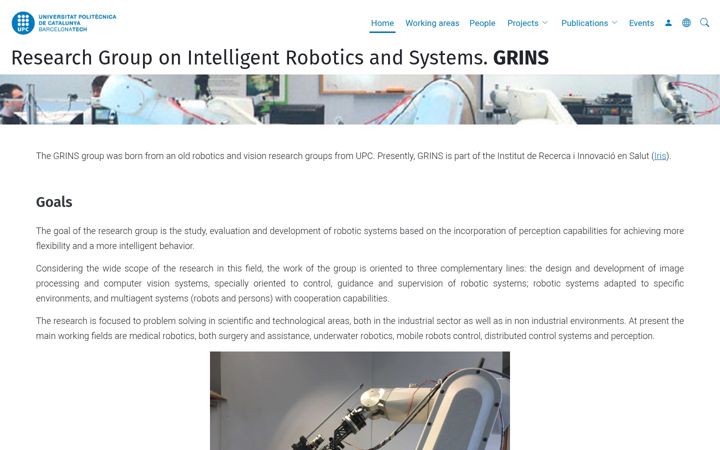 Screenshot of grins.upc.edu