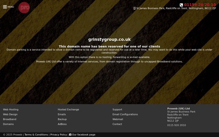 Screenshot of grinstygroup.co.uk