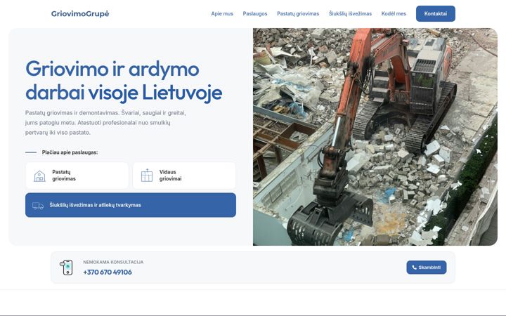 Screenshot of griovimogrupe.lt