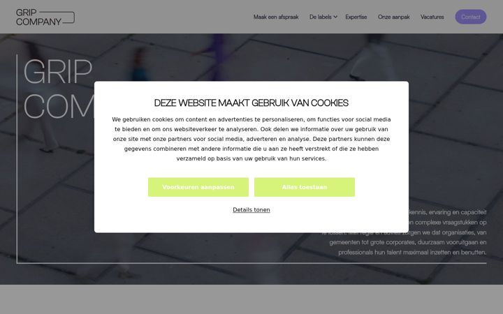 Екранна снимка на grip-company.nl
