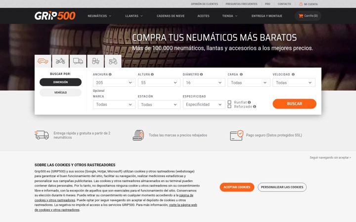 Screenshot of grip500.es