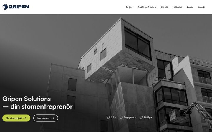 Screenshot of gripenbetong.se