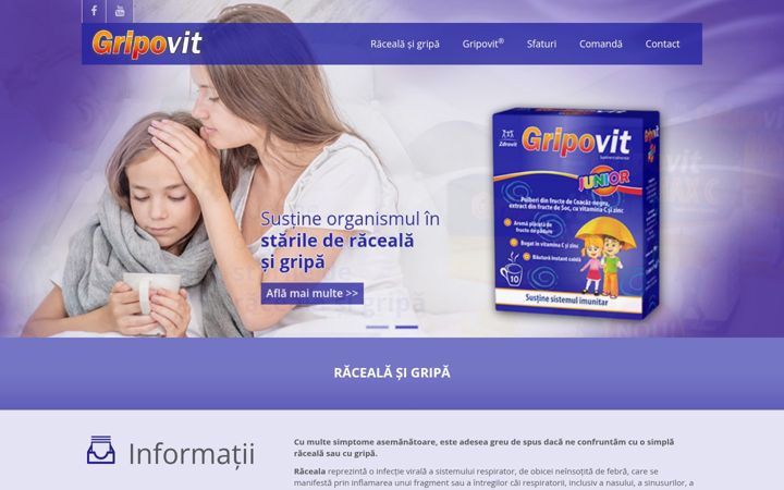 Screenshot of gripovit.ro