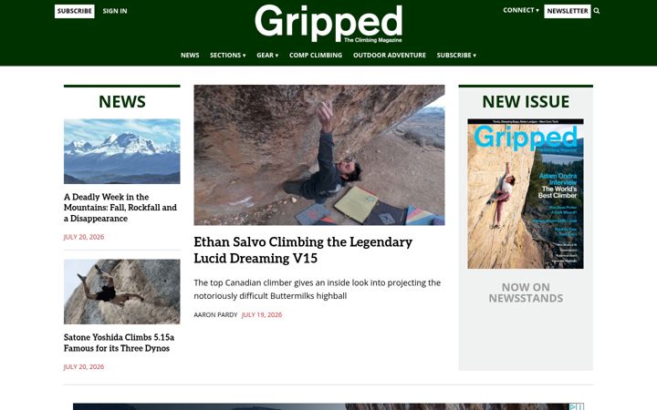 Screenshot of gripped.com