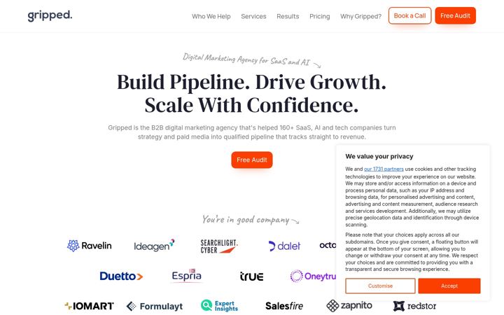 Screenshot of gripped.io