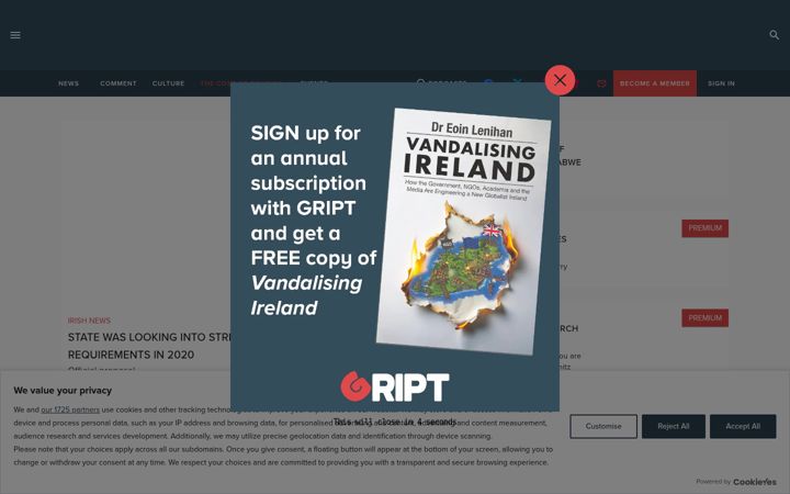 Screenshot of gript.ie