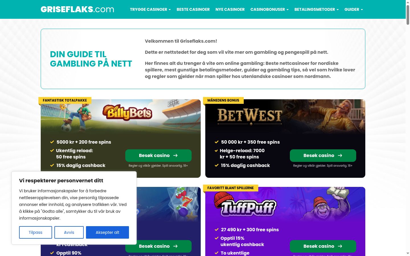 Screenshot van de toestemmingsbanner zoals getoond vóór enige interactie