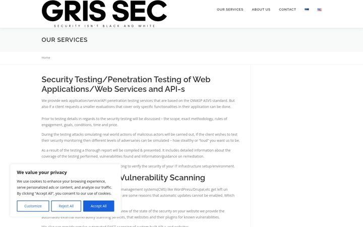 Screenshot of grissec.com