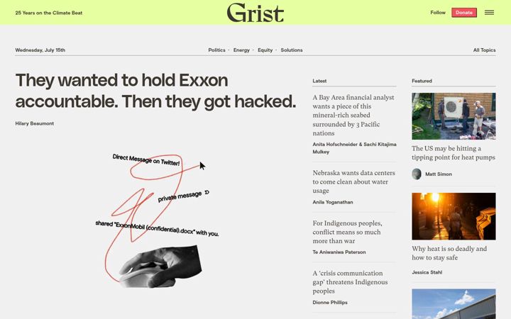 Skærmbillede af grist.org