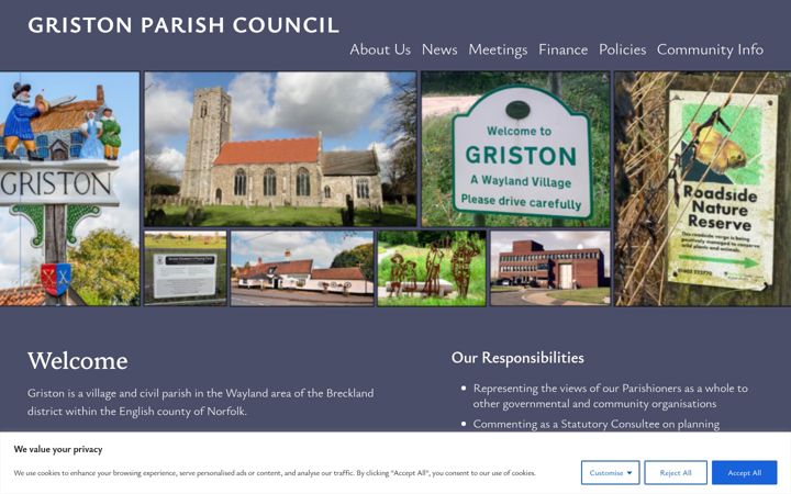 Screenshot of griston-pc.gov.uk