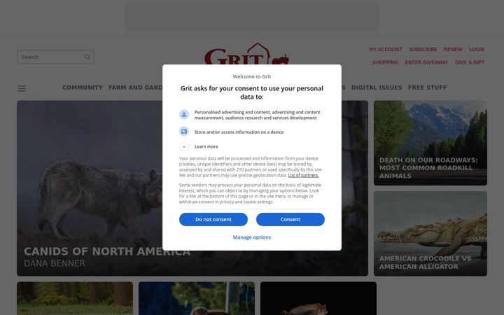 Екранна снимка на grit.com