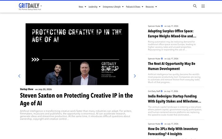 Screenshot of gritdaily.com