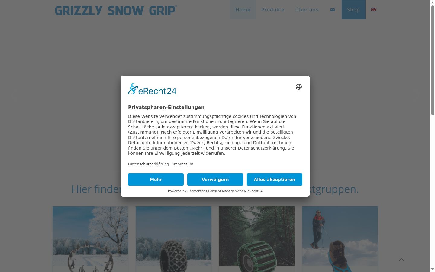 Screenshot del banner di consenso mostrato prima di qualsiasi interazione