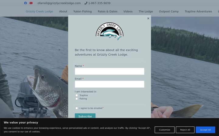 Skjermbilde av grizzlycreeklodge.com