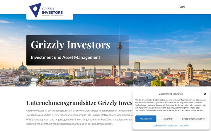 Skjermbilde av grizzlyinvestors.com