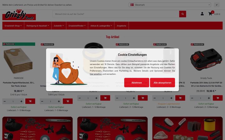 Screenshot of grizzlytools.shop