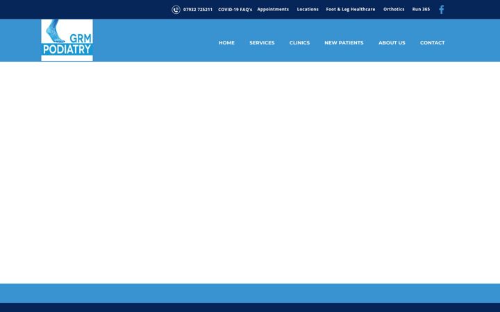 Screenshot of grmpodiatry.co.uk