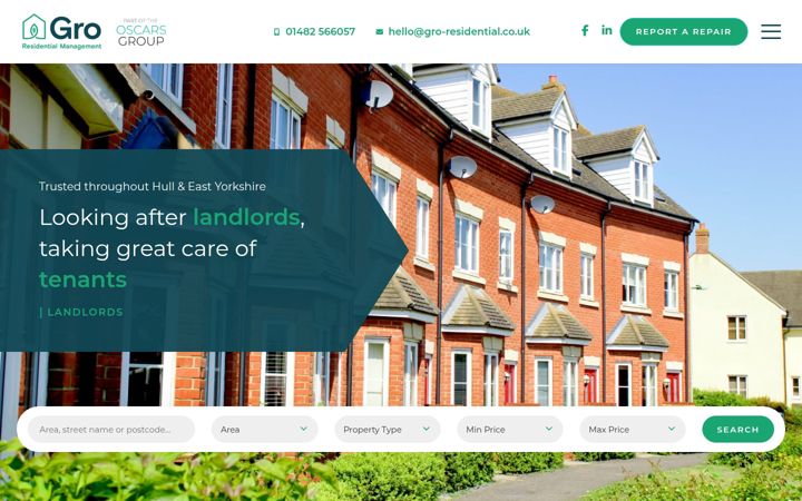 Screenshot of gro-residential.co.uk