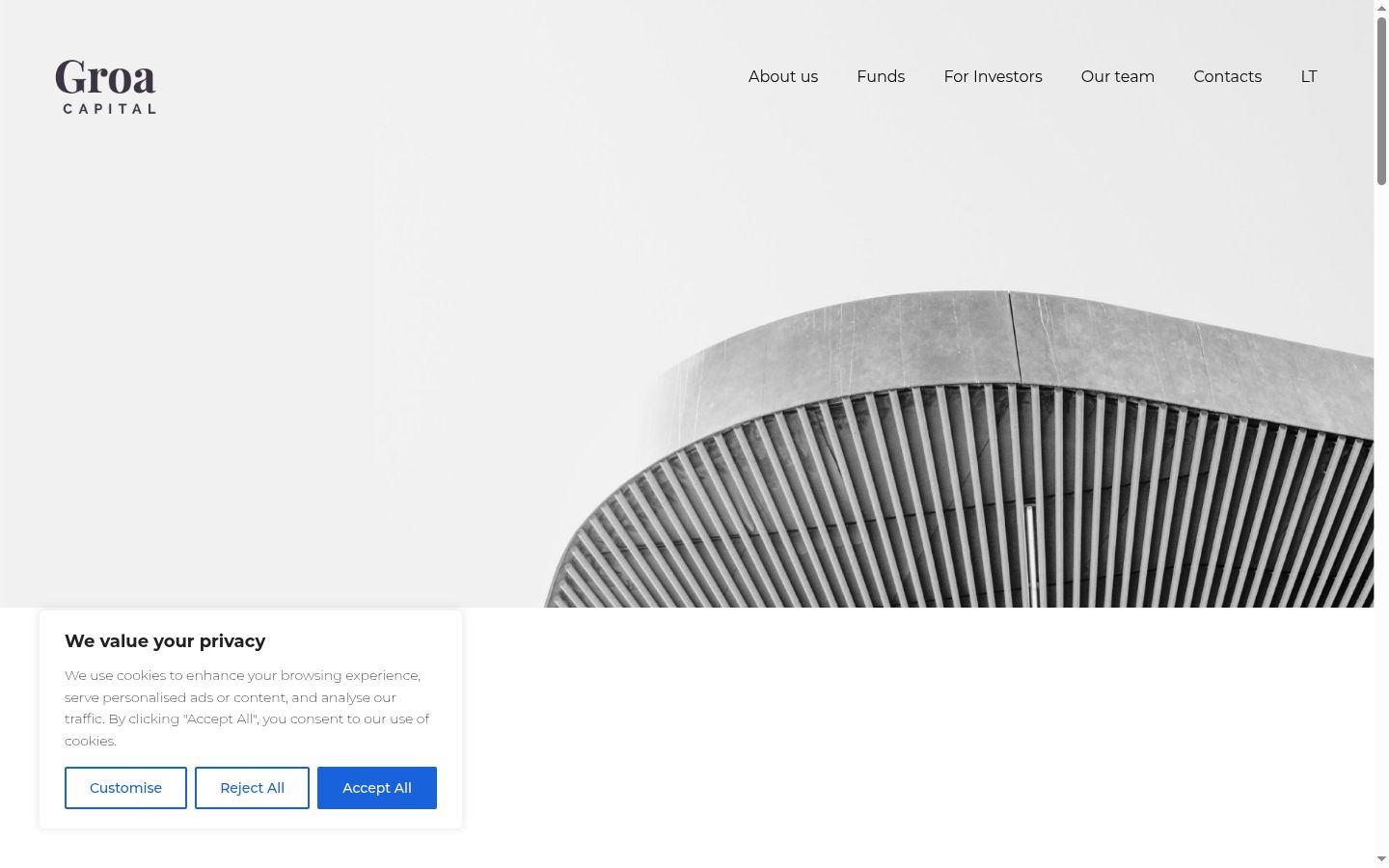 Screenshot del banner di consenso mostrato prima di qualsiasi interazione