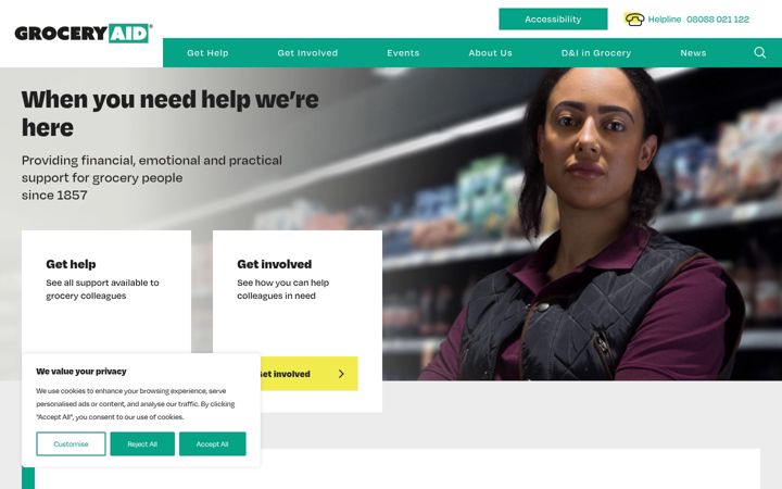 Screenshot of groceryaid.org.uk