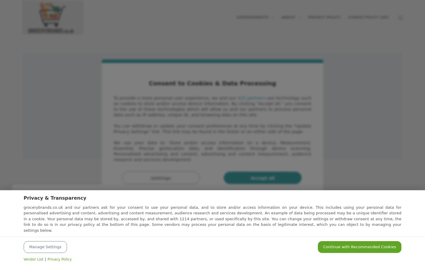 Screenshot of the consent banner shown before any interaction