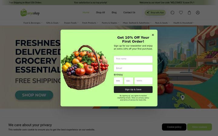 Screenshot of groceryeshop.us