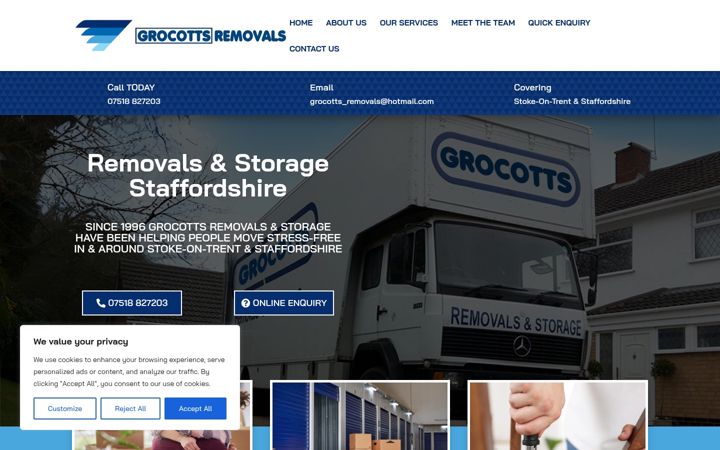 Screenshot of grocottsremovals.co.uk