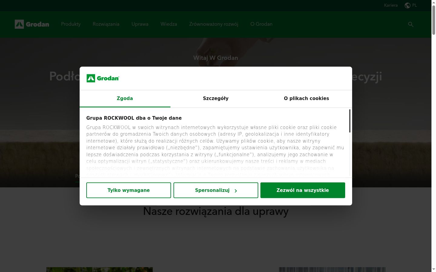 Screenshot des Einwilligungsbanners vor jeglicher Interaktion