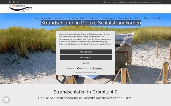 Screenshot of groemitz-schlafstrandkorb.de