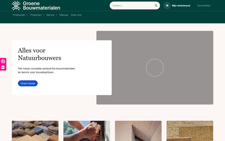 Screenshot of groenebouwmaterialen.nl