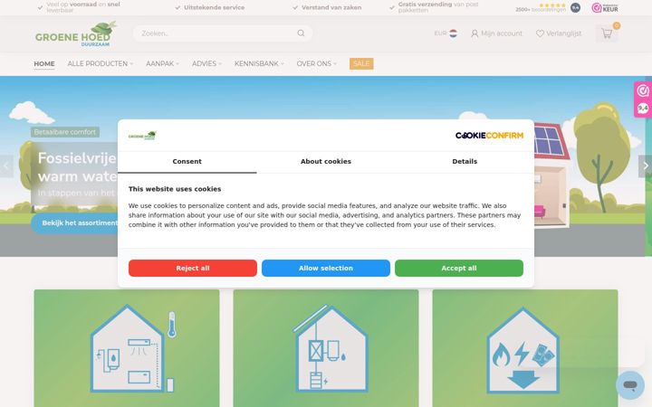 Screenshot of groenehoedduurzaam.nl