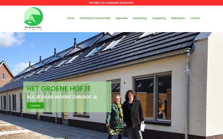 Screenshot of groenehofje.nl