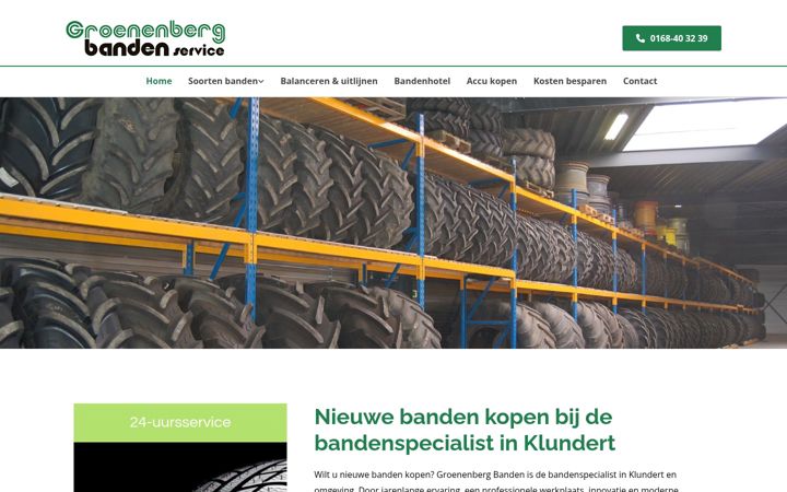 Screenshot of groenenbergbanden.nl