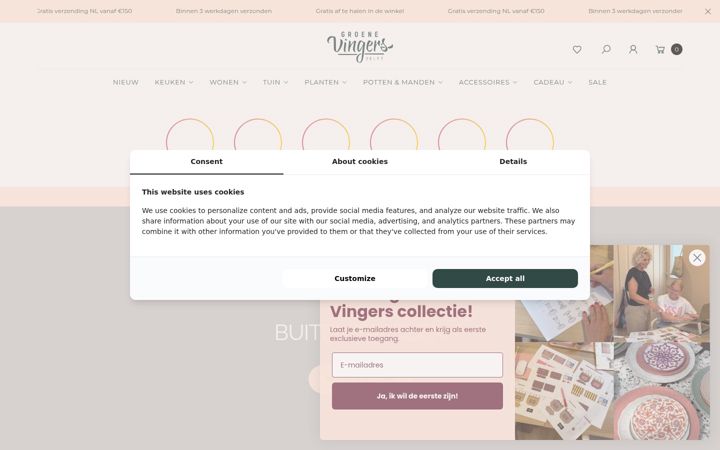 Screenshot of groenevingersdelft.nl
