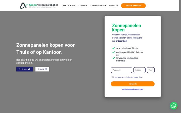Captura de pantalla de groenhuizeninstallaties.nl