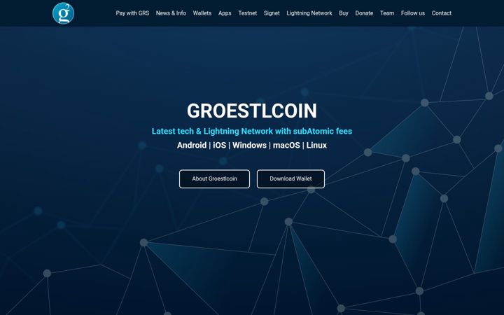 Screenshot of groestlcoin.org