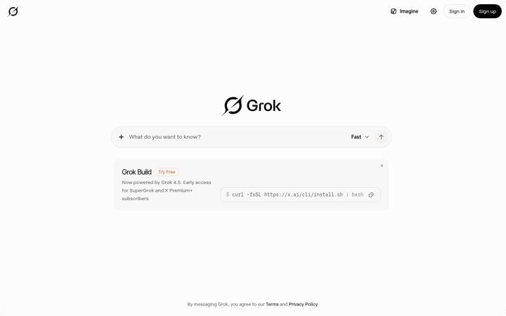 Screenshot di grok.com