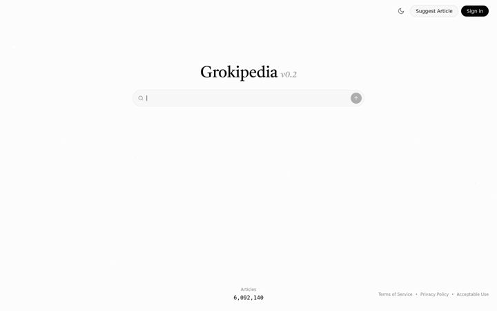 Posnetek zaslona grokipedia.com