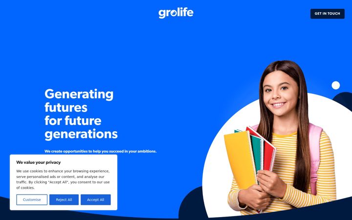 Screenshot of grolife.co.uk
