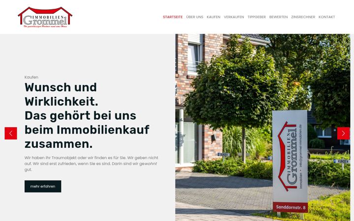 Screenshot of grommel-immobilien.de