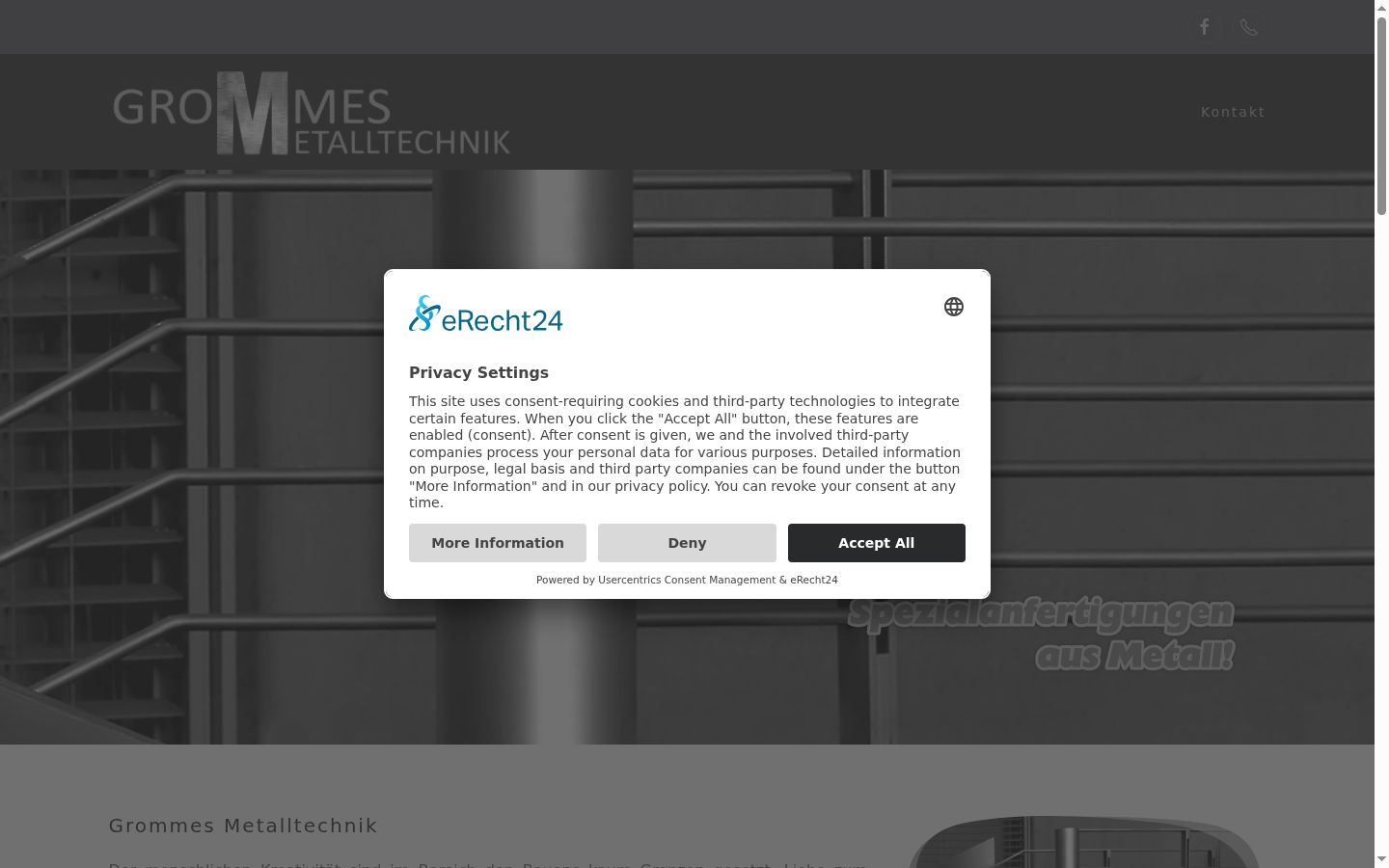 Screenshot του banner συγκατάθεσης που εμφανίστηκε πριν από οποιαδήποτε αλληλεπίδραση