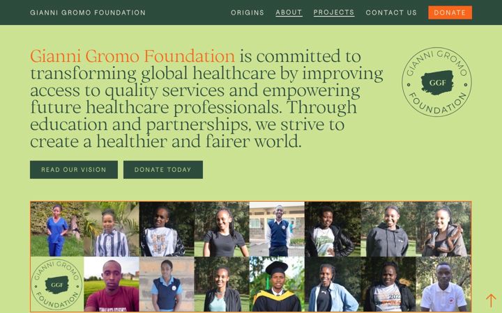 Screenshot of gromofoundation.org