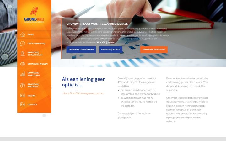 Screenshot of grondvrij.nl