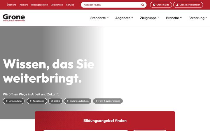 Screenshot of grone.de