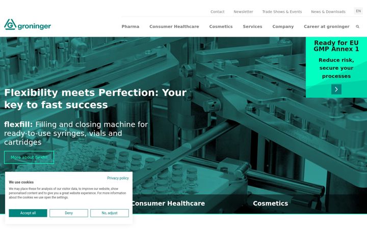 Screenshot of groninger-group.com
