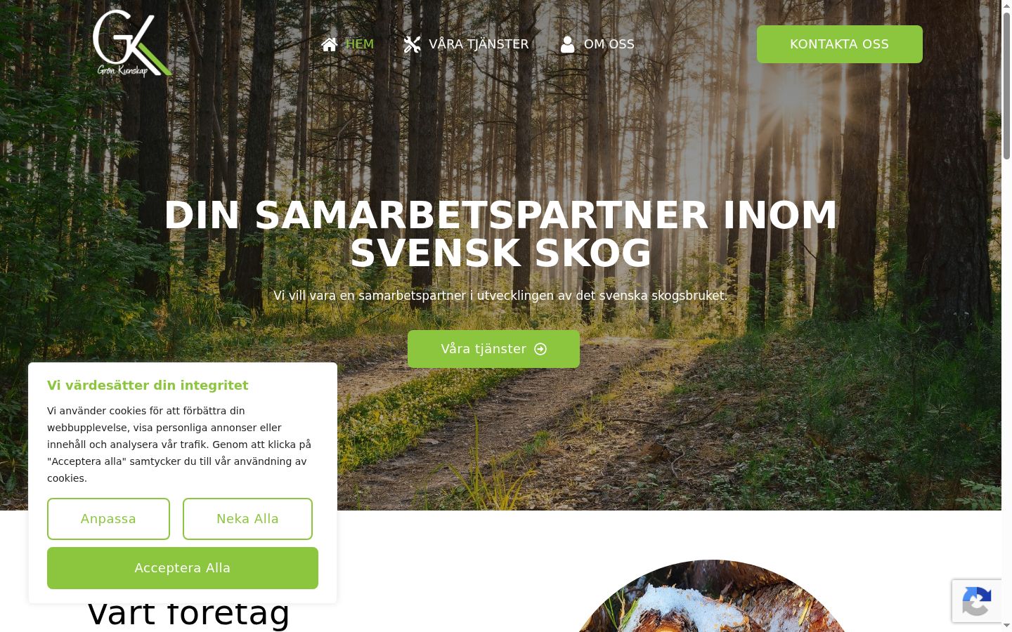 Screenshot des Einwilligungsbanners vor jeglicher Interaktion